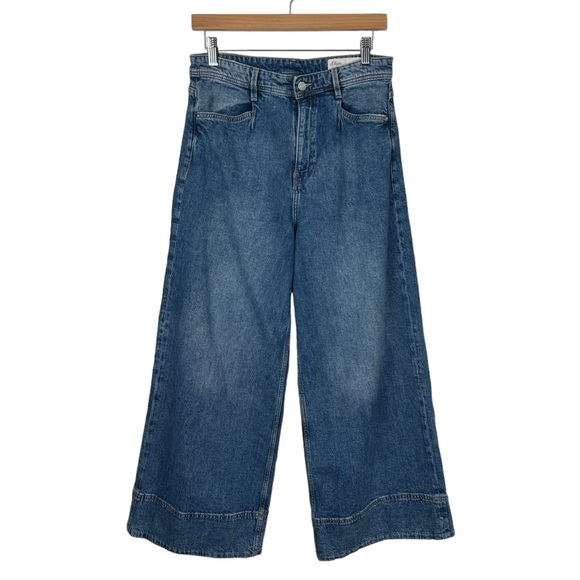 S.Oliver Denim - S.Oliver Suri High Rise Wide Leg Cropped Sailor Blue Jeans Size W38
